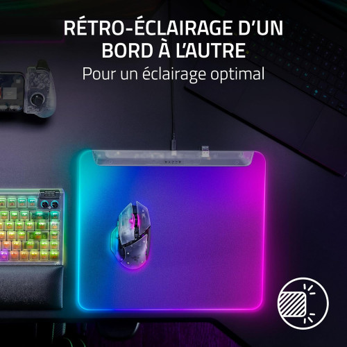 Ігрова поверхня Razer Firefly V2 Pro, М (360х278х4мм), RGB, Phantom White Ed.