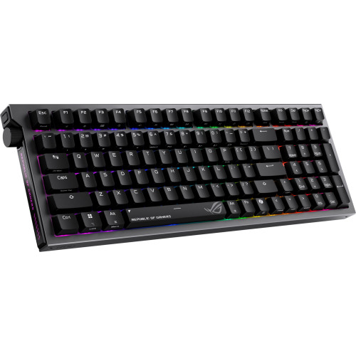 Клавіатура механічна ASUS ROG Strix Morph 96, 99key, NX Snow V2, USB-A/WL/BT, EN/UK, RGB, чорний
