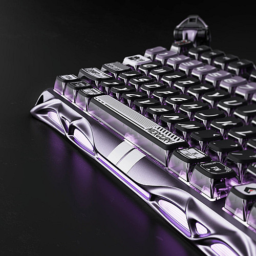 Клавіатура механічна GravaStar Mercury V75 Pro 80keys, Magnetic Jade Gaming, 8K, USB-A, RGB, Iron Purple