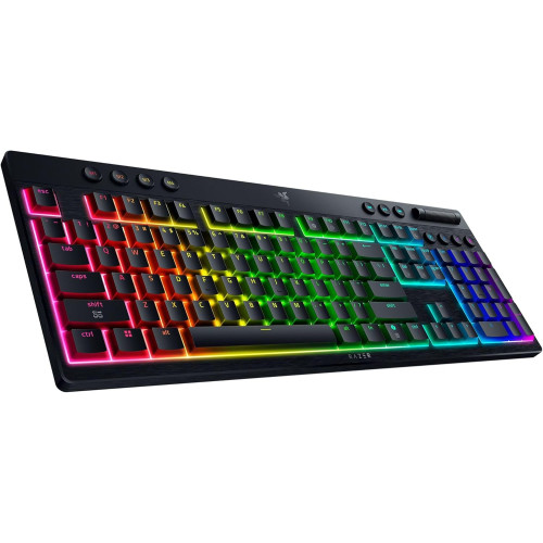 Клавіатура механічна BlackWidow V4 Low-profile HyperSpeed, 104key, Yellow Switch, USB-A/WL/BT, EN, RGB, чорний