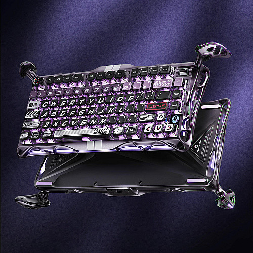 Клавіатура механічна GravaStar Mercury V75 Pro 80keys, Magnetic Jade Gaming, 8K, USB-A, RGB, Iron Purple