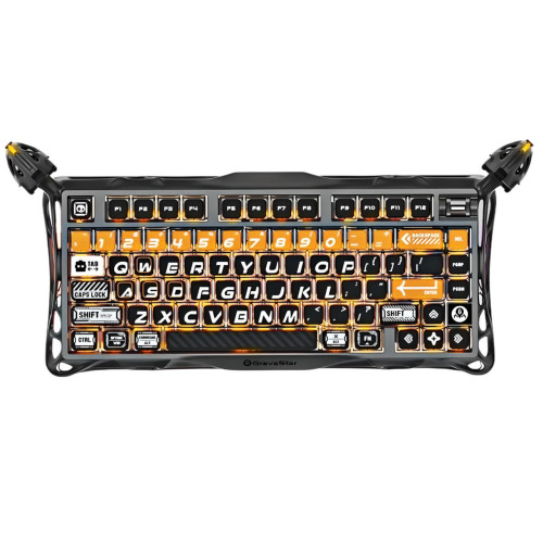 Клавіатура механічна GravaStar Mercury K1 Pro 80keys, GravaStar x Kailh Speedy Mint, BT/WL/USB, RGB, CyberFlare