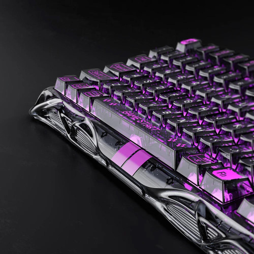 Клавіатура магнітна GravaStar Mercury V75 Lite 75keys, Blackcore, USB-A, Transparent Black