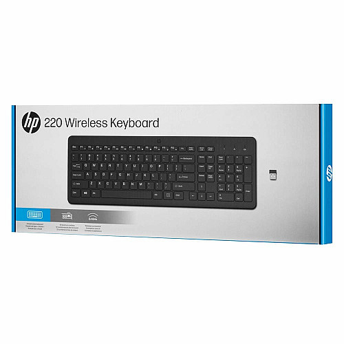 Клавіатура мембранна HP 220, 104key, WL, EN/UK, чорний