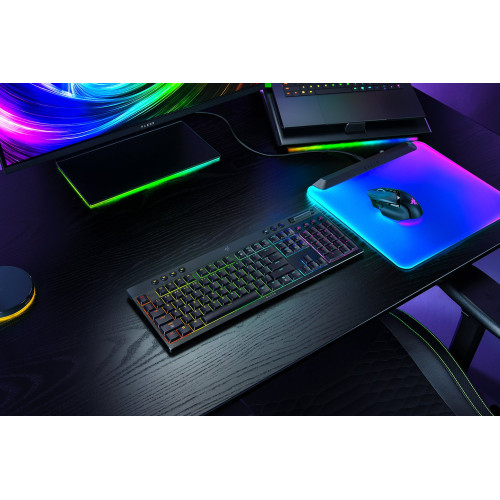 Клавіатура механічна Razer BlackWidow V4 Low-profile HyperSpeed, 104key, Green Switch, USB-A/WL/BT, EN, RGB, чорний