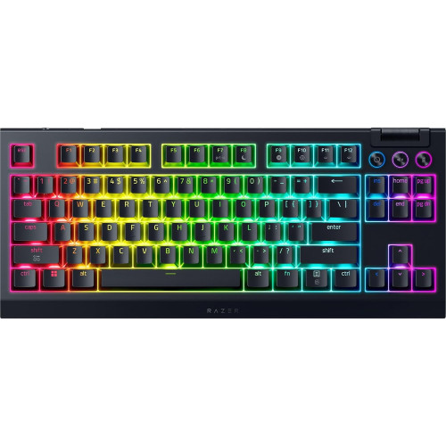 Клавіатура механічна Razer BlackWidow V4 TKL HyperSpeed, 87key, Orange Switch Gen-3, USB-A/WL/BT, EN, RGB, чорний