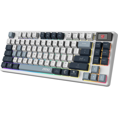 Клавіатура механічна MSI FORGE GK600 TKL W SKY UA 104key, mechanical Linear, USB-A, Wireless, Bluetooth, EN/UKR/RU, RGB, білий