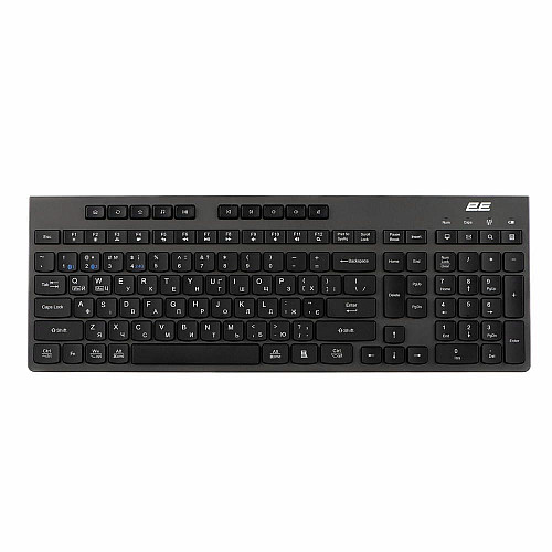 Клавиатура мембранная 2E KS280 120key, WL/BT, EN/UK, silent, черно-серая