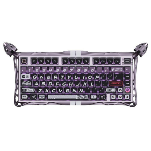 Клавіатура магнітна GravaStar Mercury V75 Pro 80keys, GravaStar x Gateron Jade Gaming, USB-A, 8k, RGB, Iron Purple