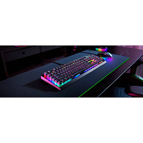 Клавіатура механічна Razer BlackWidow V4 X 110key, Green Switch, USB-A, EN/RU, RGB, чорний
