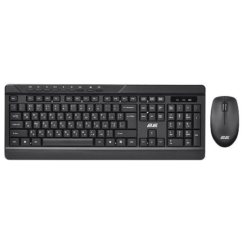 Комплект клавіатура та миша 2E MK410 WL, EN/UK/RU, чорний