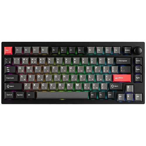 Клавиатура механическая Lemokey P1 Pro 84Key, Keychron Super Banana, WL/BT/USB-A, QMK/VIA, Hot-Swap, EN/UKR, RGB, Knob, Carbon Black