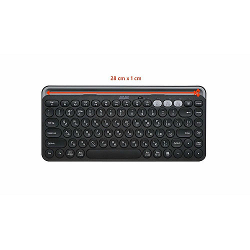 Клавиатура мембранная 2E KS250 84key, WL/BT, EN/UK, черно-серый