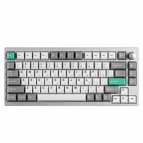Клавиатура механическая Lemokey P1 Pro 84Key, Keychron Super Banana, WL/BT/USB-A, QMK/VIA, Hot-Swap, EN/UKR, RGB, Knob, Space Silver