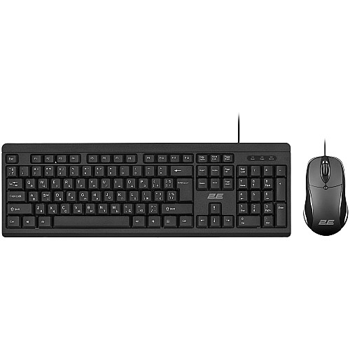 Комплект клавіатура та миша 2E MK401 USB-A, EN/UK/RU, чорний