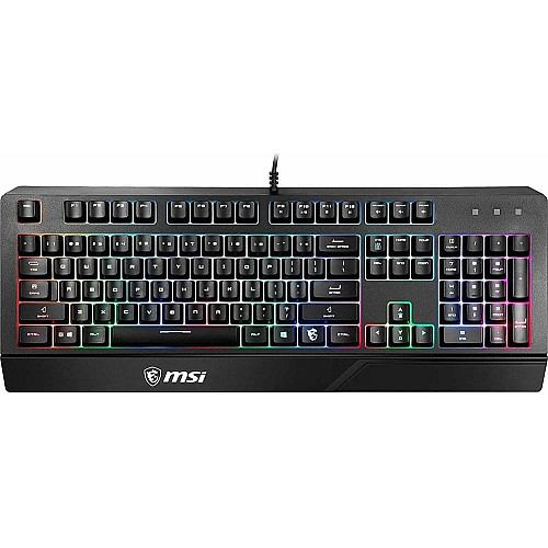 Клавиатура мембранная MSI Vigor GK20 UA 104key, USB-A, EN/UKR/RU, ColorLED, черный