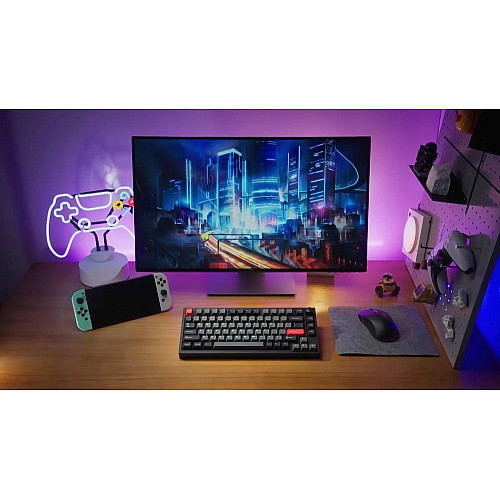 Клавиатура механическая Lemokey P1 Pro 84Key, Keychron Super Brown, WL/BT/USB-A, QMK/VIA, Hot-Swap, EN/UKR, RGB, Knob, Carbon Black