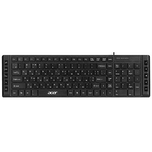 Клавіатура мембранна Acer OKW010, 115key, USB-A, EN/UKR/RU,чорний
