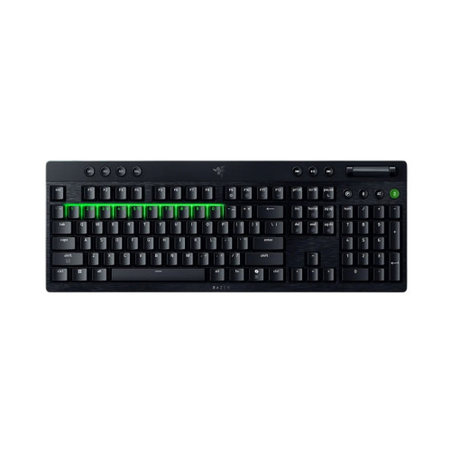 Клавіатура механічна Razer BlackWidow V4 Low-profile HyperSpeed, 104key, Green Switch, USB-A/WL/BT, EN, RGB, чорний