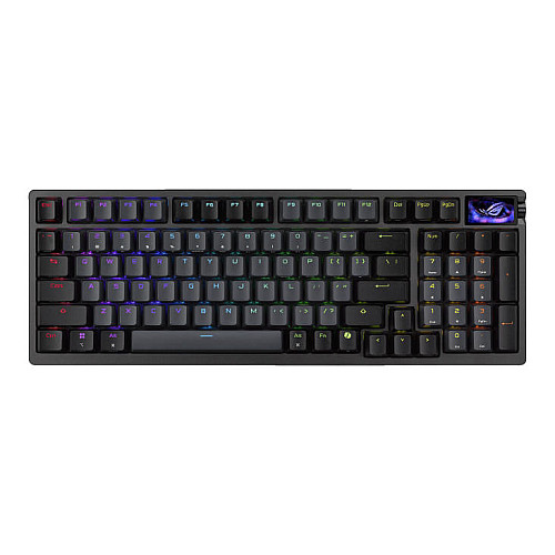 Клавіатура механічна ASUS ROG Azoth 96 HE, 96key, HFX V2 Magnetic Switches, USB-A/WL/BT, EN, RGB, чорний
