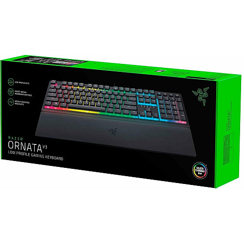 Клавиатура механическая Razer Ornata V3 104key, Mecha-Membrane Switch, USB-A, EN/UK, RGB, черный