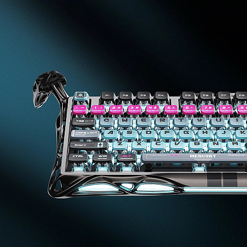 Клавіатура механічна GravaStar Mercury V75 Pro 80keys, Magnetic Jade Gaming, 8K, USB-A, RGB, Cyberpunk