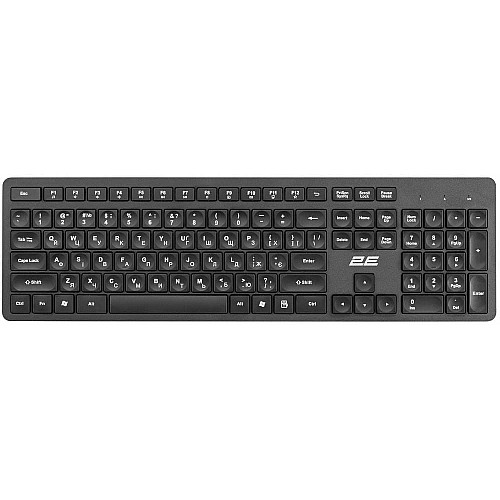 Клавіатура мембранна 2E KS260 106key, WL, EN/UK, чорний