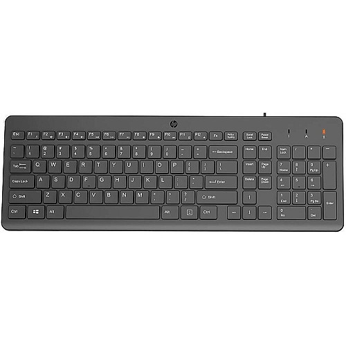 Клавіатура мембранна HP 150, 104key, USB-A, EN/RU, чорний