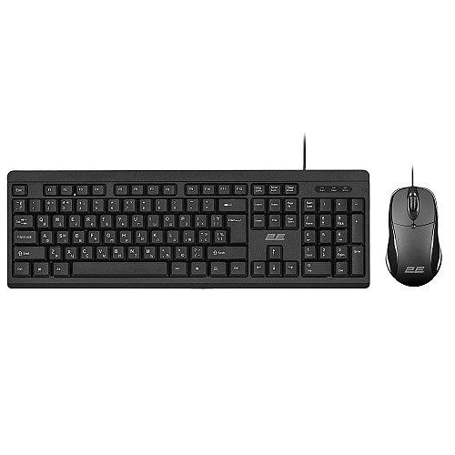 Комплект клавіатура та миша 2E MK401 USB-A, EN/UK/RU, чорний