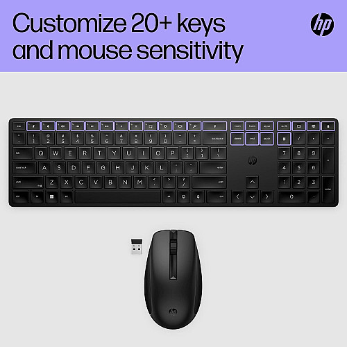 Комплект клавіатура та миша HP 650, WL, EN/UK, чорний