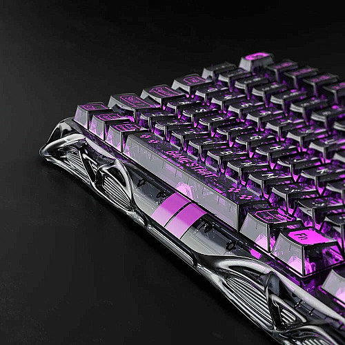 Клавиатура механическая GravaStar Mercury V75 Lite 80keys, Magnetic Blackcore, USB-A, RGB, Transparent Black