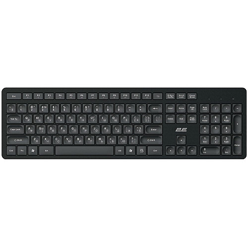 Клавіатура мембранна 2E KS260 106key, WL, EN/UK/RU, чорний