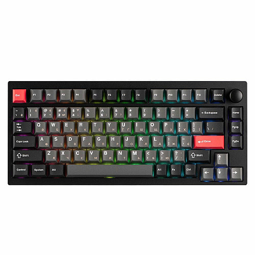 Клавиатура механическая Lemokey P1 Pro 84Key, Keychron Super Banana, WL/BT/USB-A, QMK/VIA, Hot-Swap, EN/UKR, RGB, Knob, Carbon Black