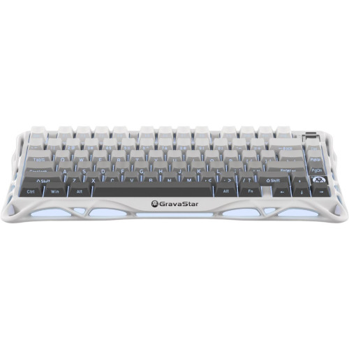 Клавіатура механічна GravaStar Mercury K1 80keys, GravaStar x Kailh Cheery Pink, EN, BT/WL/USB, білий