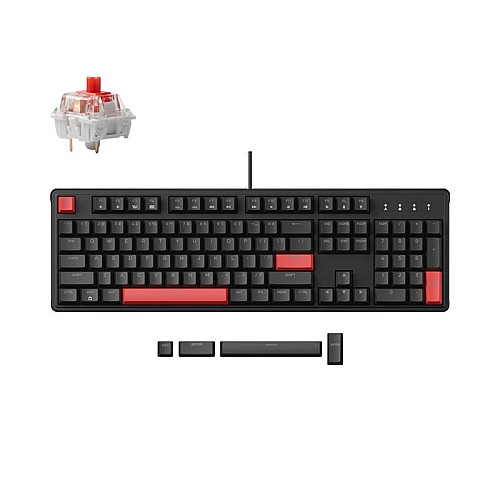Клавиатура механическая Lemokey X3 104Key, Keychron Red, USB-A, QMK/VIA, Hot-Swap, EN/UKR, RGB, черный