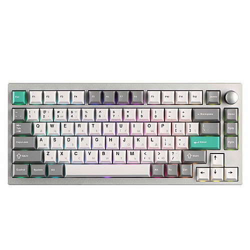 Клавиатура механическая Lemokey P1 Pro 84Key, Keychron Super Banana, WL/BT/USB-A, QMK/VIA, Hot-Swap, EN/UKR, RGB, Knob, Space Silver