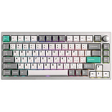 Клавіатура механічна Lemokey  P1 Pro 84Key, Keychron Super Banana, WL/BT/USB-A, QMK/VIA, Hot-Swap, EN/UKR, RGB,  Knob, Space Silver
