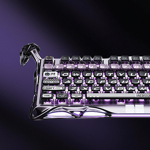 Клавіатура механічна GravaStar Mercury V75 Pro 80keys, Magnetic Jade Gaming, 8K, USB-A, RGB, Iron Purple
