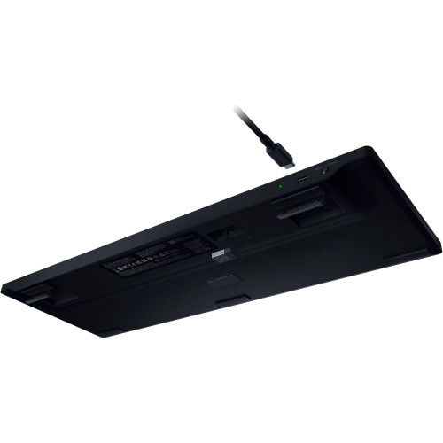 Клавіатура механічна BlackWidow V4 Low-profile HyperSpeed, 104key, Yellow Switch, USB-A/WL/BT, EN, RGB, чорний