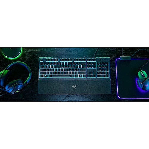 Клавиатура мембранная Razer Ornata V3 X 104key, USB-A, EN/UK, RGB, черный