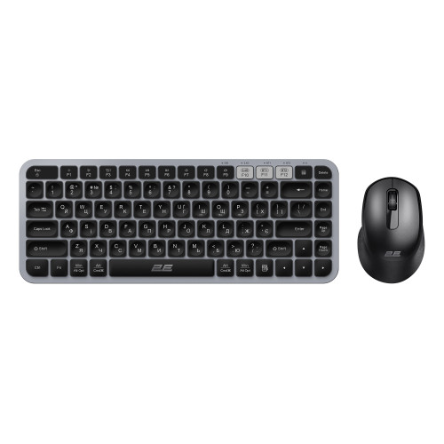 Комплект клавіатура та миша 2E MK430 WL/BT, EN/UK, сіро-чорний