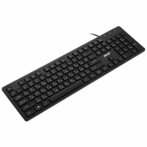 Клавіатура мембранна Acer OKW020, 104key ,USB-A, EN/UKR/RU,чорний