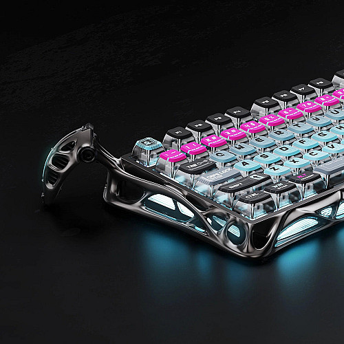 Клавіатура механічна GravaStar Mercury V75 Pro 80keys, Magnetic Jade Gaming, 8K, USB-A, RGB, Cyberpunk