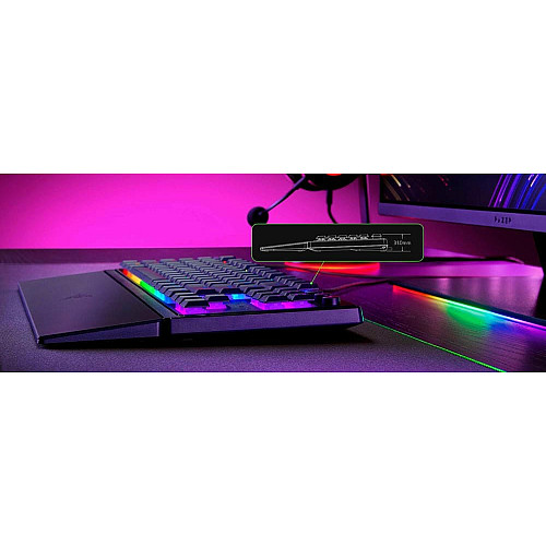 Клавиатура механическая Razer Ornata V3 TKL 84key, Mecha-Membrane Switch, USB-A, EN/UK, RGB, черный