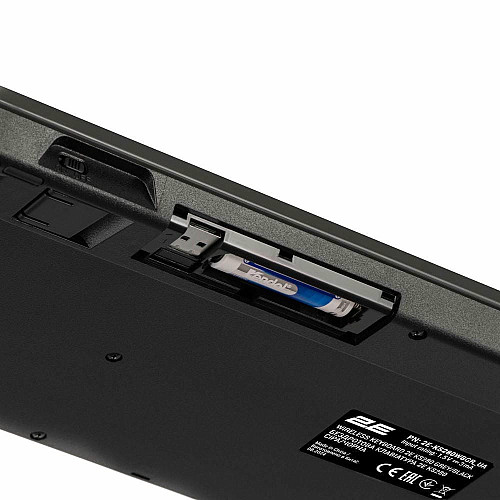 Клавиатура мембранная 2E KS280 120key, WL/BT, EN/UK, silent, черно-серая