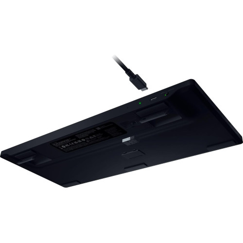 Клавіатура механічна Razer BlackWidow V4 Low-profile TKL HyperSpeed, 87key, Green Switch, USB-A/WL/BT, EN, RGB, чорний