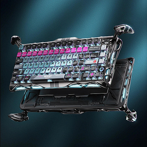 Клавіатура механічна GravaStar Mercury V75 Pro 80keys, Magnetic Jade Gaming, 8K, USB-A, RGB, Cyberpunk
