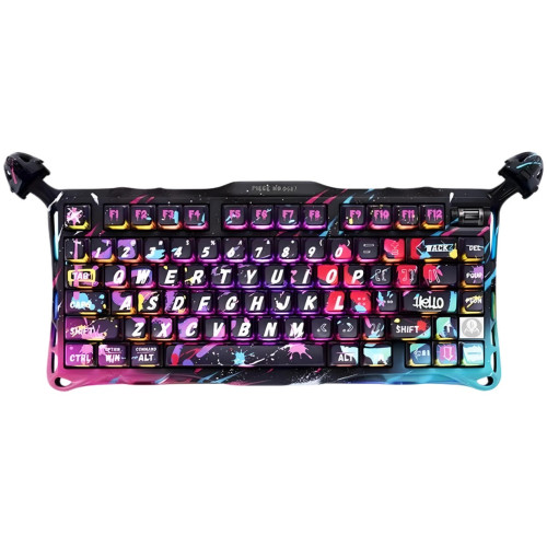 Клавіатура магнітна GravaStar Mercury V75 Pro 80keys, Magnetic Jade Gaming, 8K, USB-A, RGB, Neon Graffiti
