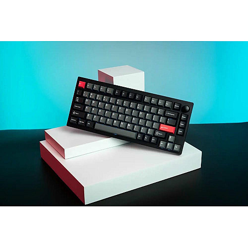Клавиатура механическая Lemokey P1 Pro 84Key, Keychron Super Red, WL/BT/USB-A, QMK/VIA, Hot-Swap, EN/UKR, RGB, Knob, Carbon Black
