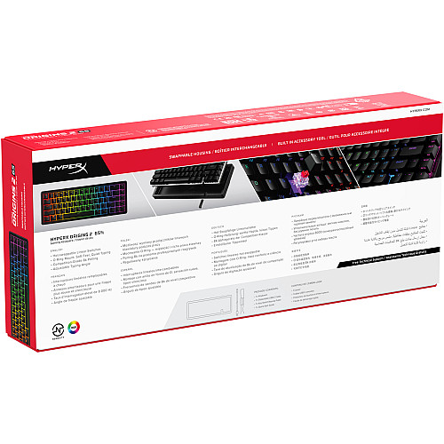 Клавіатура механічна HyperX Alloy Origins 2 65key, Red, USB-A, Hot-Swap, EN/UA, RGB, чорний